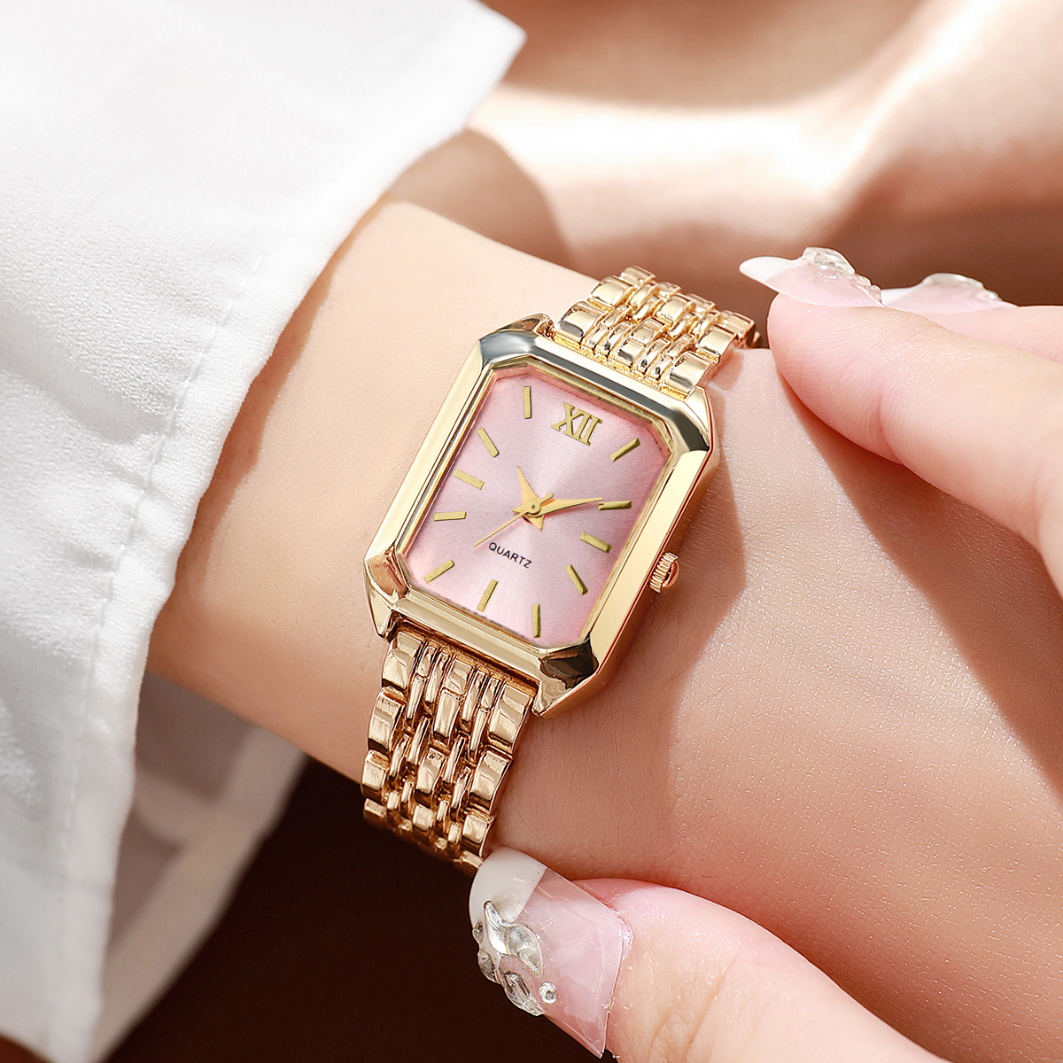 AliExpress Women's Small Rectangular Dial Quartz Watch, view 2