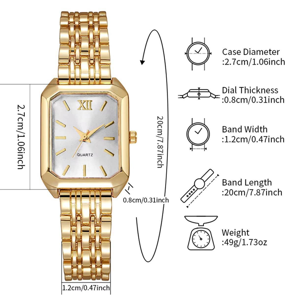 AliExpress Women's Small Rectangular Dial Quartz Watch, view 6