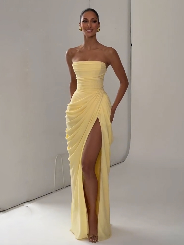 AliExpress Elegant Scarf Collar Sling Women Summer Dress Solid Sleeveless Off-shoulder Slim Maxi Dresses 2026 Lady Chic Evening Party Gown, view 6