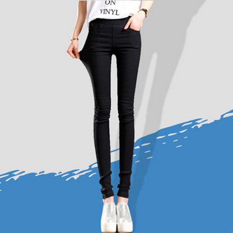AliExpress Elegant Solid Straight Pencil Pants Fashion Women Skinny Office Lady Commute Slim Sweatpant Casual Elastic Stretch New Trousers, view 5