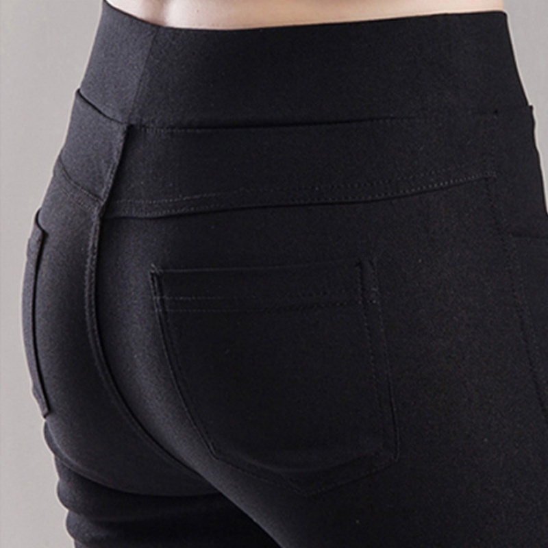 AliExpress Elegant Solid Straight Pencil Pants Fashion Women Skinny Office Lady Commute Slim Sweatpant Casual Elastic Stretch New Trousers, view 6