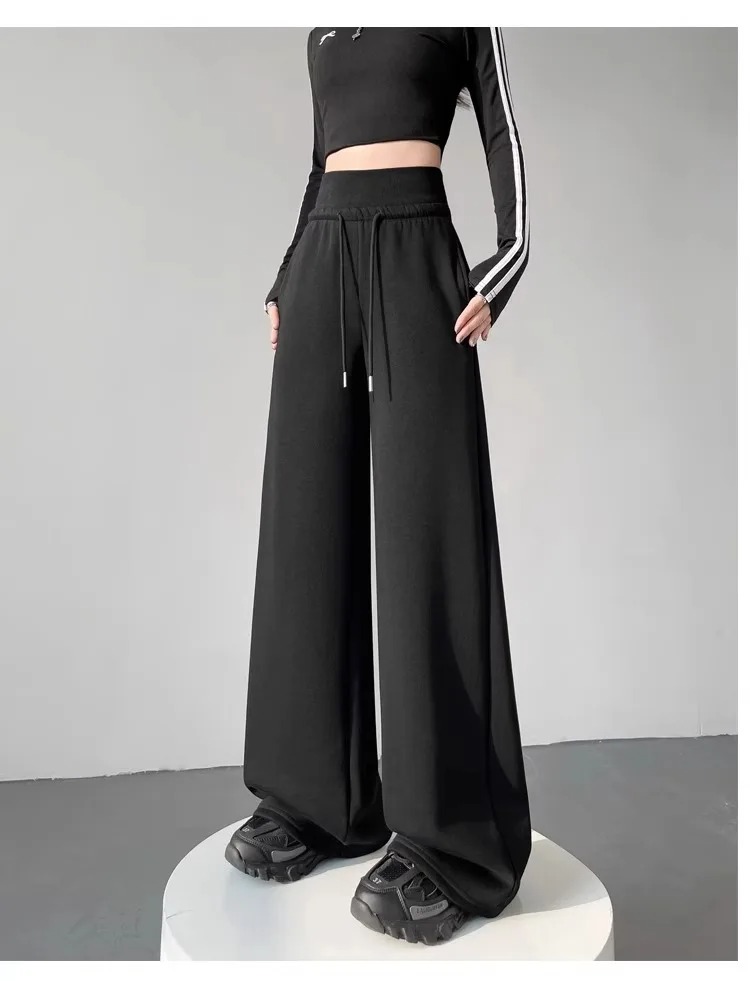AliExpress Elegant Women's Pants Palazzo Flared Wide Killer High Waist OL Ladies Career Long Trousers, view 5
