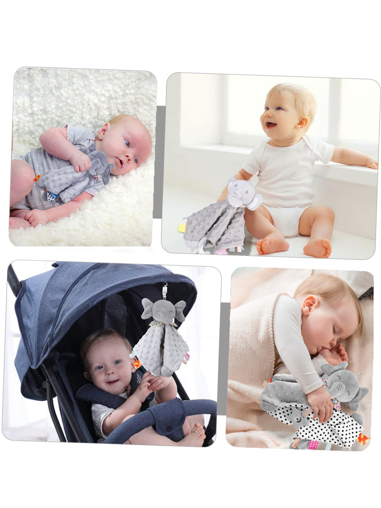 AliExpress Elephant Baby Comforter Blanket Soft Appease Towel Baby Rattle Animals Toys Soothe Reassure Sleeping Towel Lathe HangingToddler, view 3