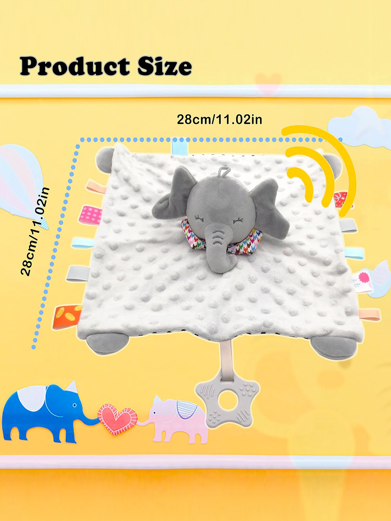 AliExpress Elephant Baby Comforter Blanket Soft Appease Towel Baby Rattle Animals Toys Soothe Reassure Sleeping Towel Lathe HangingToddler, view 5