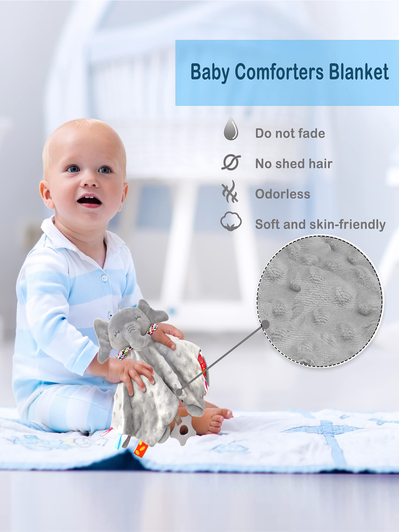 AliExpress Elephant Baby Comforter Blanket Soft Appease Towel Baby Rattle Animals Toys Soothe Reassure Sleeping Towel Lathe HangingToddler, view 6