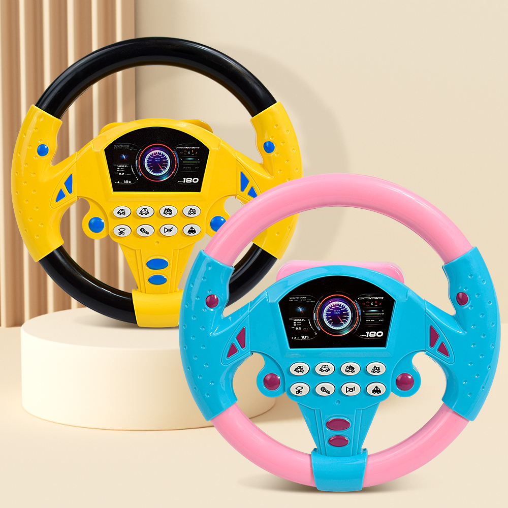 AliExpress Eletric Steering Wheel Toy with Light Sound for Baby Kids Educational Portable Simulated Driving Steering Wheel Vocal ToysToys