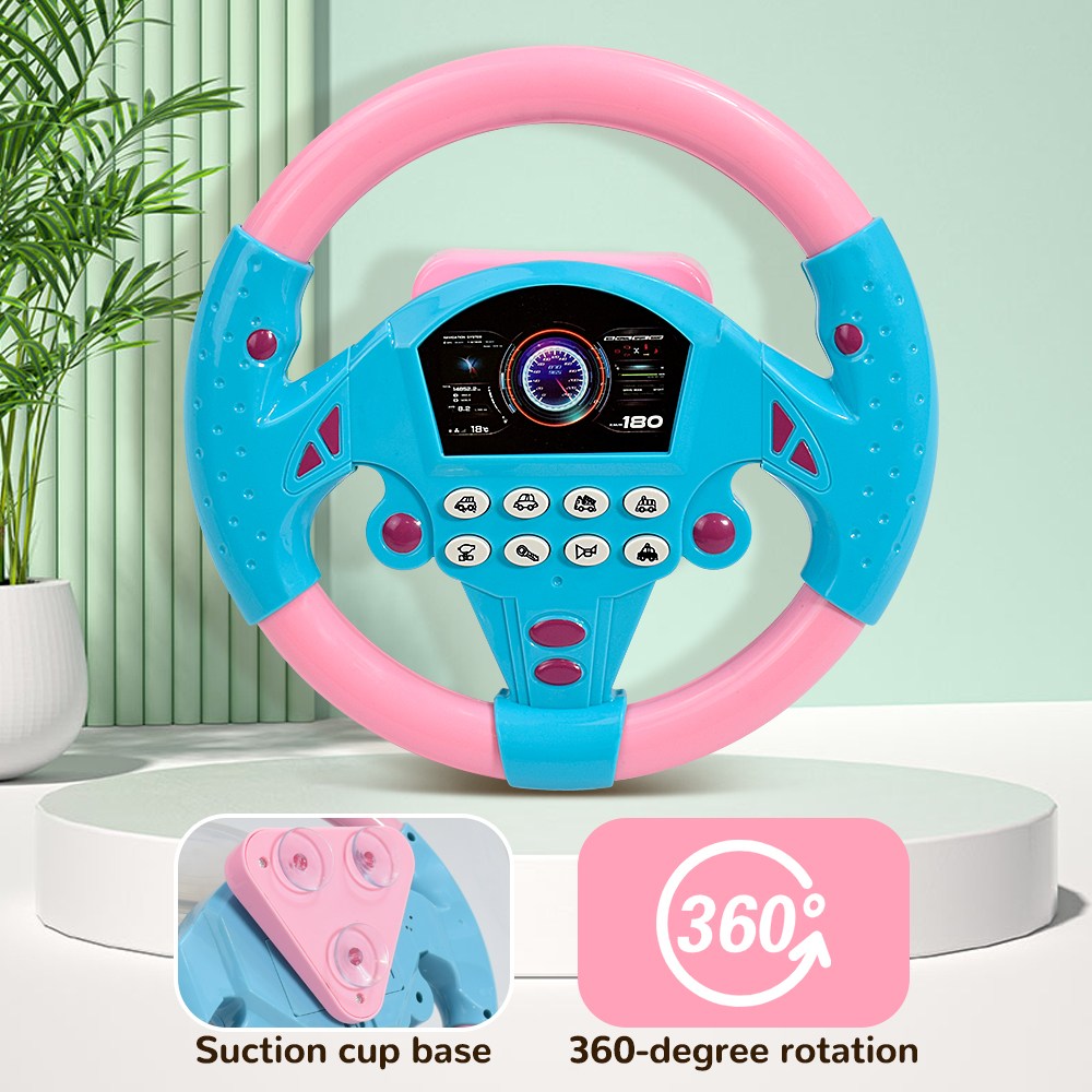AliExpress Eletric Steering Wheel Toy with Light Sound for Baby Kids Educational Portable Simulated Driving Steering Wheel Vocal ToysToys, view 2