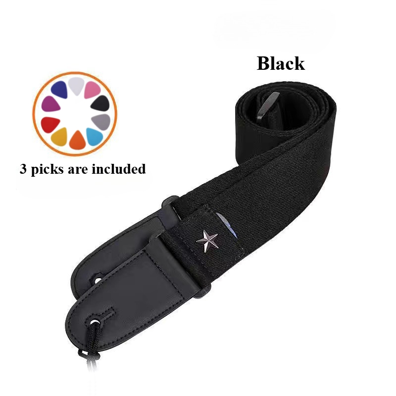 AliExpress Embroidered Cross Guitar Strap - Adjustable Shoulder Strap for Electric, Bass & Ukulele - Available in Black, Coffee, Khaki
