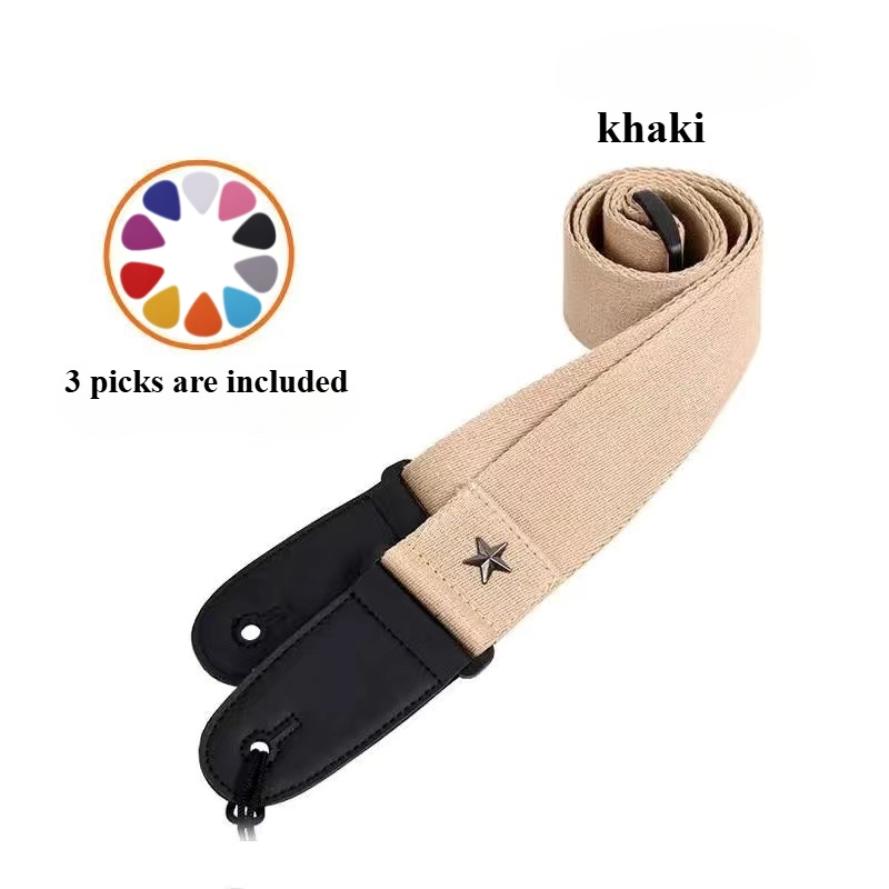 AliExpress Embroidered Cross Guitar Strap - Adjustable Shoulder Strap for Electric, Bass & Ukulele - Available in Black, Coffee, Khaki, view 3