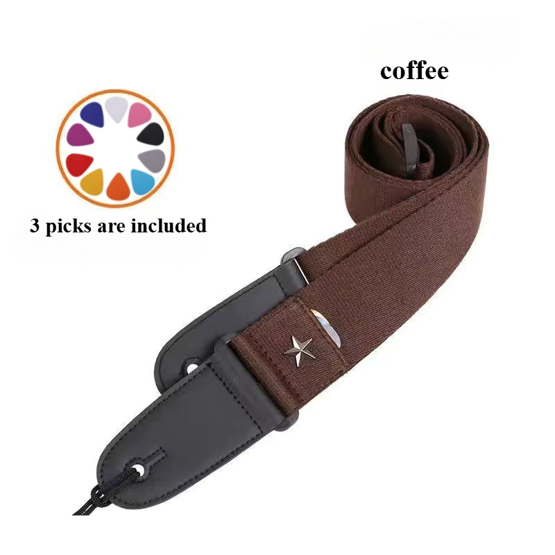 AliExpress Embroidered Cross Guitar Strap - Adjustable Shoulder Strap for Electric, Bass & Ukulele - Available in Black, Coffee, Khaki, view 4