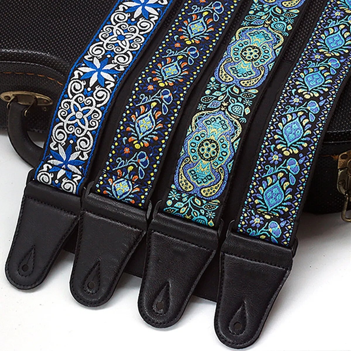 AliExpress Embroidered Print Guitar Strap Vintage Ethnic Style Adjustable Strap for Folk Electric Guitar Bass Ukulele Guitar Accessories