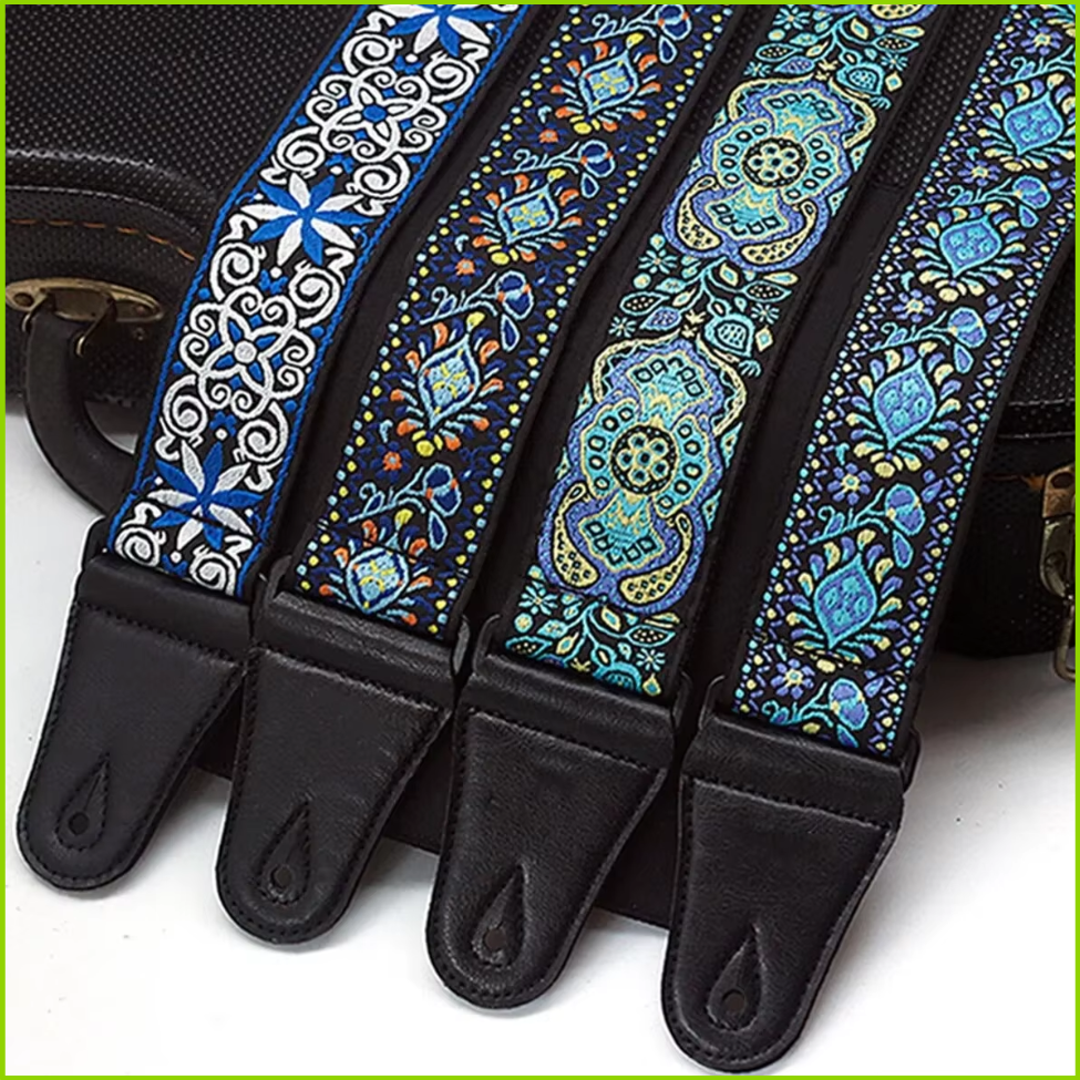 AliExpress Embroidered Print Guitar Strap Vintage Ethnic Style Adjustable Strap for Folk Electric Guitar Bass Ukulele Guitar Accessories