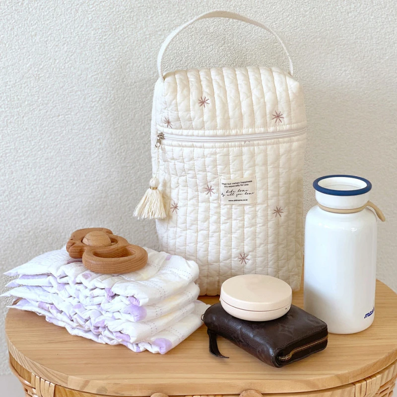 AliExpress Embroidery Portable Nappy Mommy Bag Stroller Hanging Bag Zipper Diaper Wet Bag Baby Items Storage Bag, view 3
