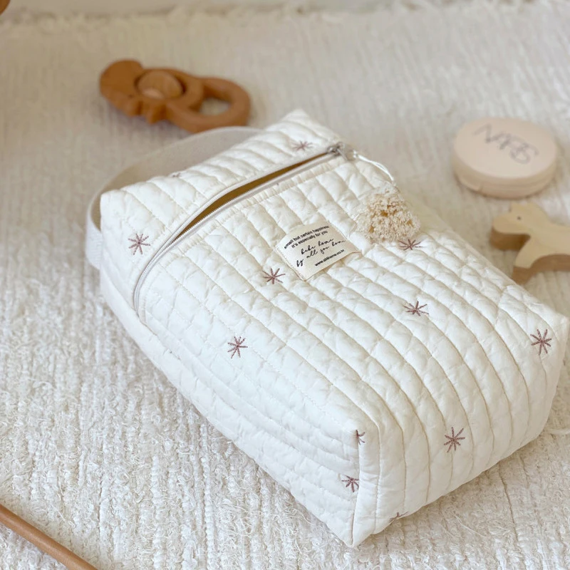 AliExpress Embroidery Portable Nappy Mommy Bag Stroller Hanging Bag Zipper Diaper Wet Bag Baby Items Storage Bag, view 4