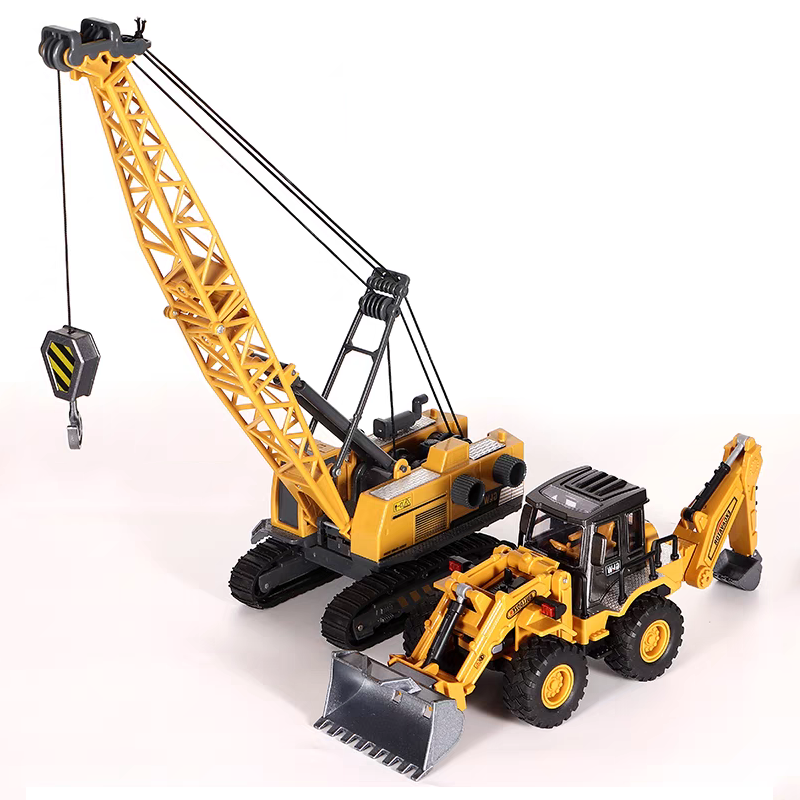 AliExpress Engineering Diecast Toys for Boys Alloy+Plastic Tractor Excavator Backhoe Crane Bulldozer Kids Truck Children Vehicle Model Gift