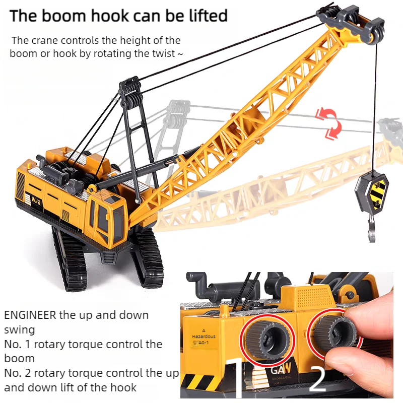 AliExpress Engineering Diecast Toys for Boys Alloy+Plastic Tractor Excavator Backhoe Crane Bulldozer Kids Truck Children Vehicle Model Gift, view 6