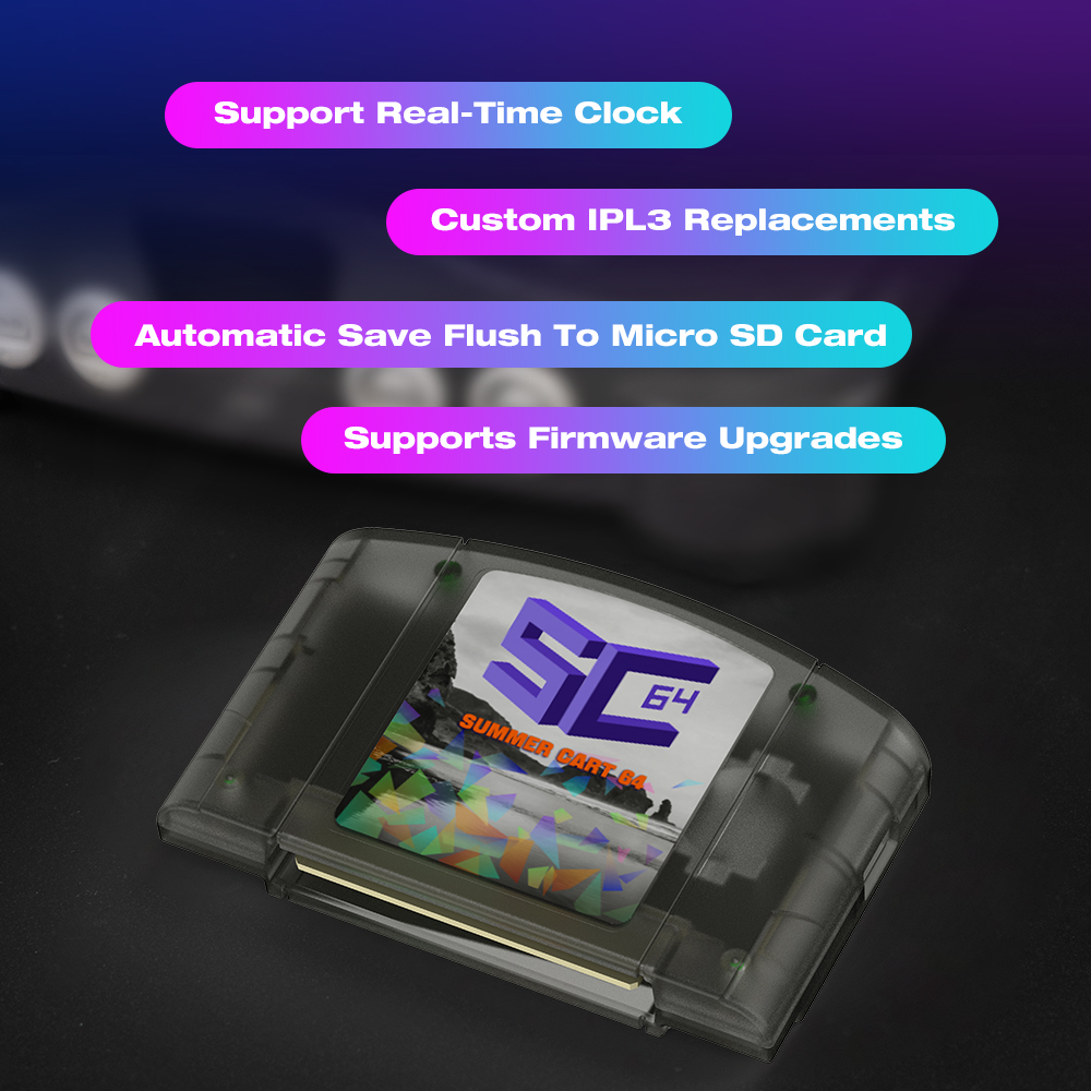 AliExpress EPICJOY SummerCart 64 SC64 Open Source Game Card N64 with Built-in Emulator For N64 Console Gift 32GB TF Card 5400 Games, view 3