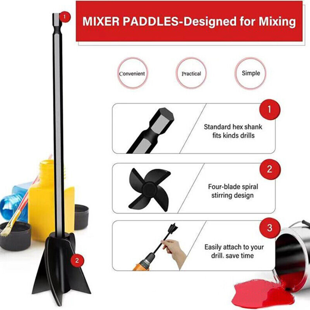 AliExpress Epoxy Mixer Paint Drill Attachment Paddle Consistency Liquids Resin Head Stirrer Mixer Paint Resin Attachment With Drill Chuck, view 3