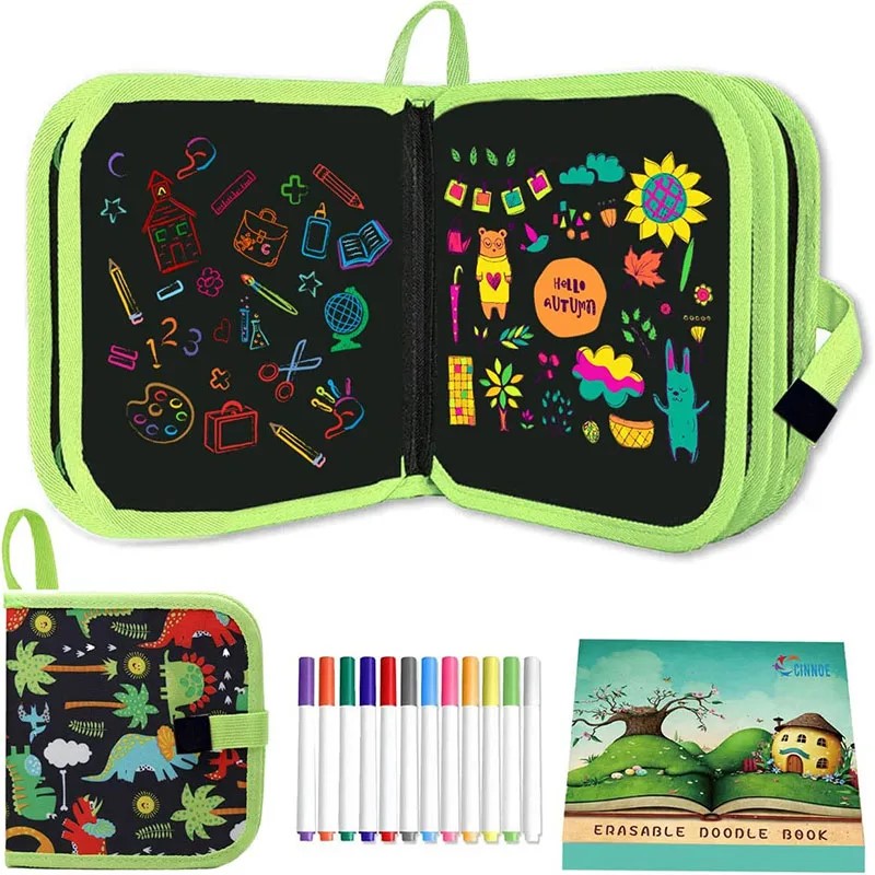 AliExpress Erasable Doodle Book for KidsToddlers Toys Reusable Drawing Pads with 12 Watercolor Pens Preschool Toy Trip Writing Painting Set
