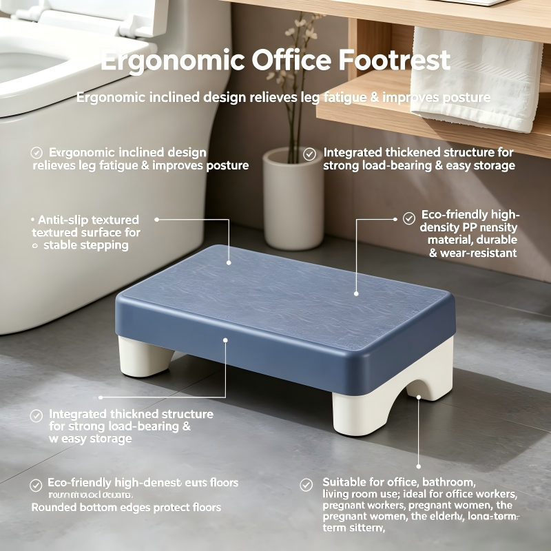 AliExpress Ergonomic PP Footrest Under Desk Foot Stool Comfortable Space-Saving Foot Rest for Office Work Study Sofa Home, view 5