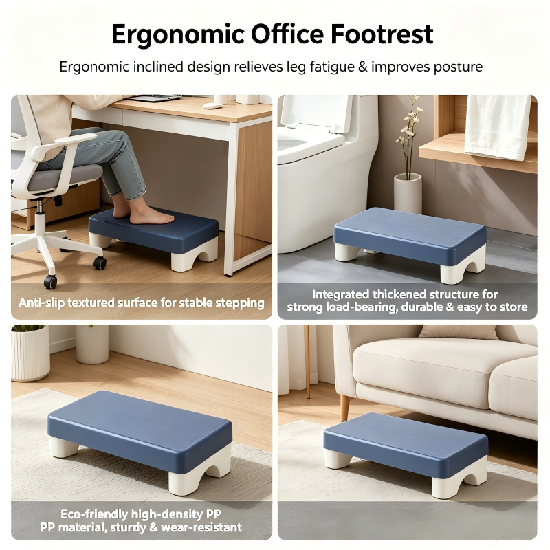 AliExpress Ergonomic PP Footrest Under Desk Foot Stool Comfortable Space-Saving Foot Rest for Office Work Study Sofa Home, view 6
