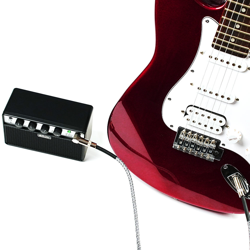 AliExpress EROK 1/4 Inch Instrument Cable 90 Degree Right-Angled To Straight 6.35mm Male Stereo Audio Cord for Electric Guitar Bass , view 5