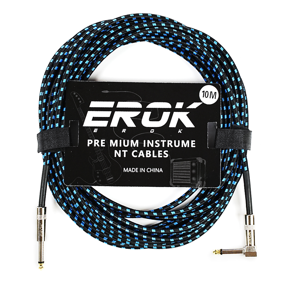 AliExpress EROK 1.5/3/6/10M Guitar Audio Cables Anti-Noise Line 6.35mm Male to Male Colorful Braided Line Pedal Guitar Bass Universal Cable, view 3