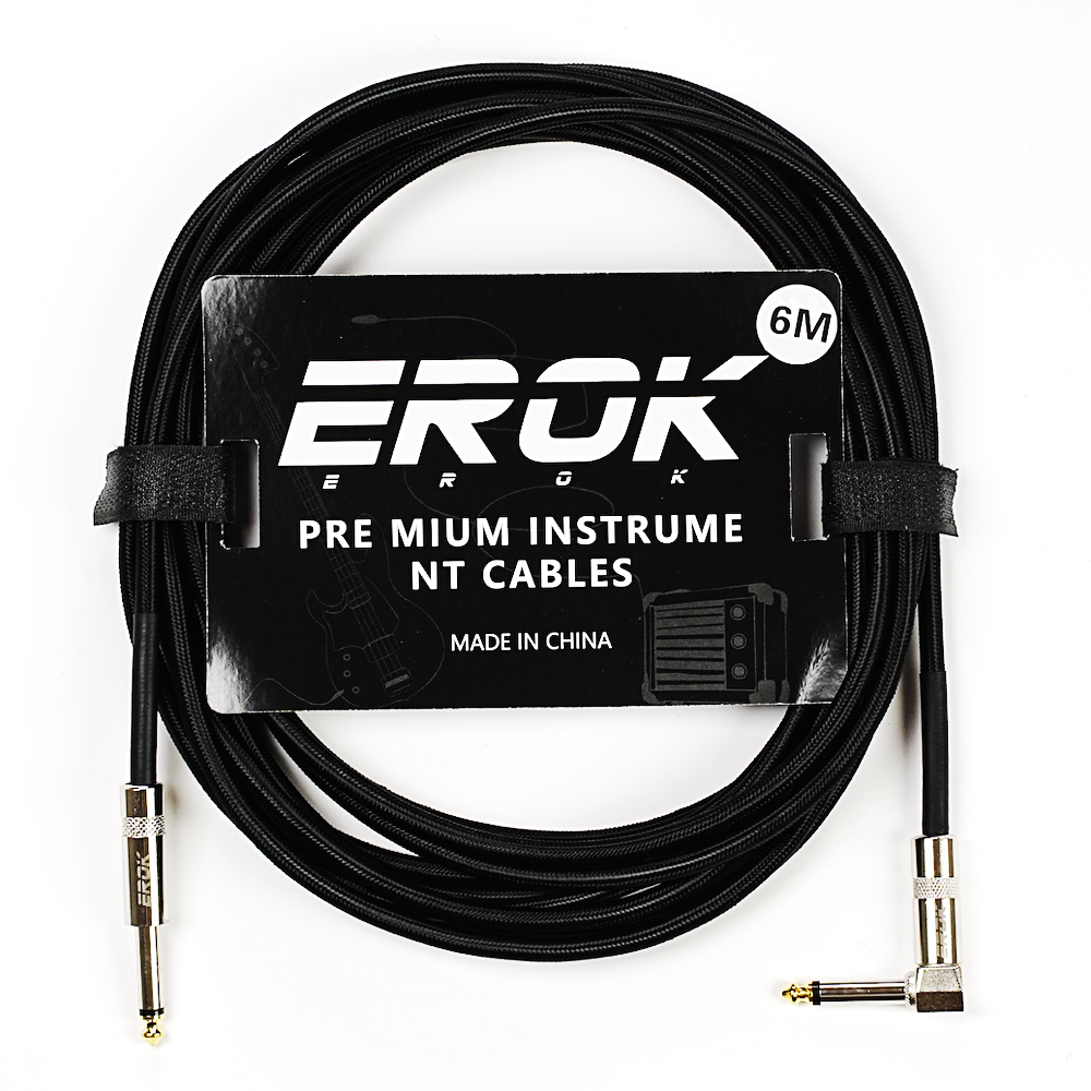 AliExpress EROK 1.5/3/6/10M Guitar Audio Cables Anti-Noise Line 6.35mm Male to Male Colorful Braided Line Pedal Guitar Bass Universal Cable, view 5