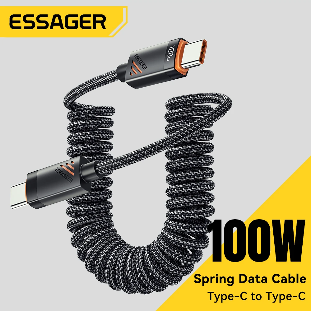 AliExpress Essager 100W Spring USB-C to USB-C Cable