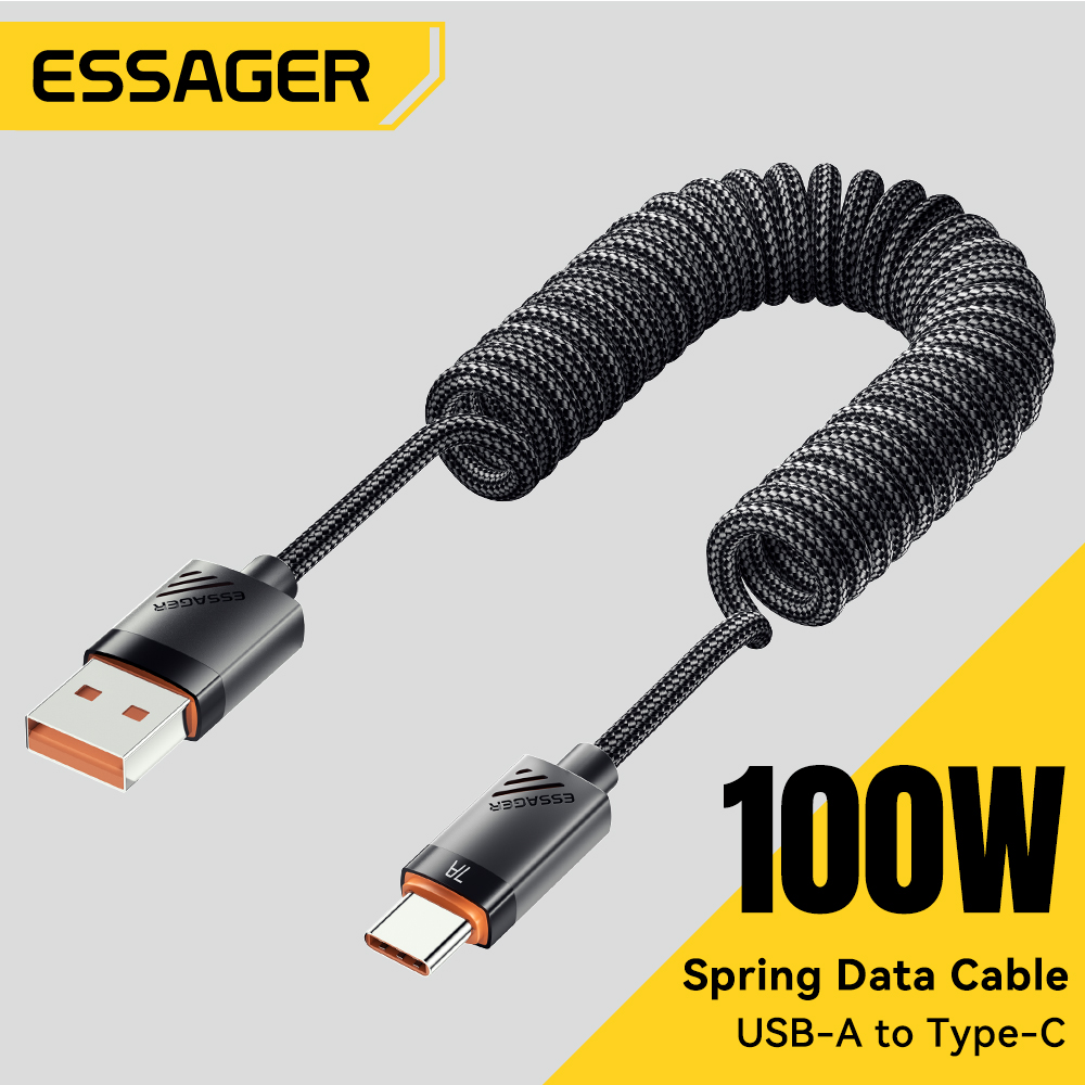 AliExpress Essager Spring USB-C to USB-C 100W Cable