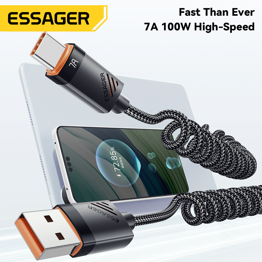 AliExpress Essager Spring USB-C to USB-C 100W Cable, view 2