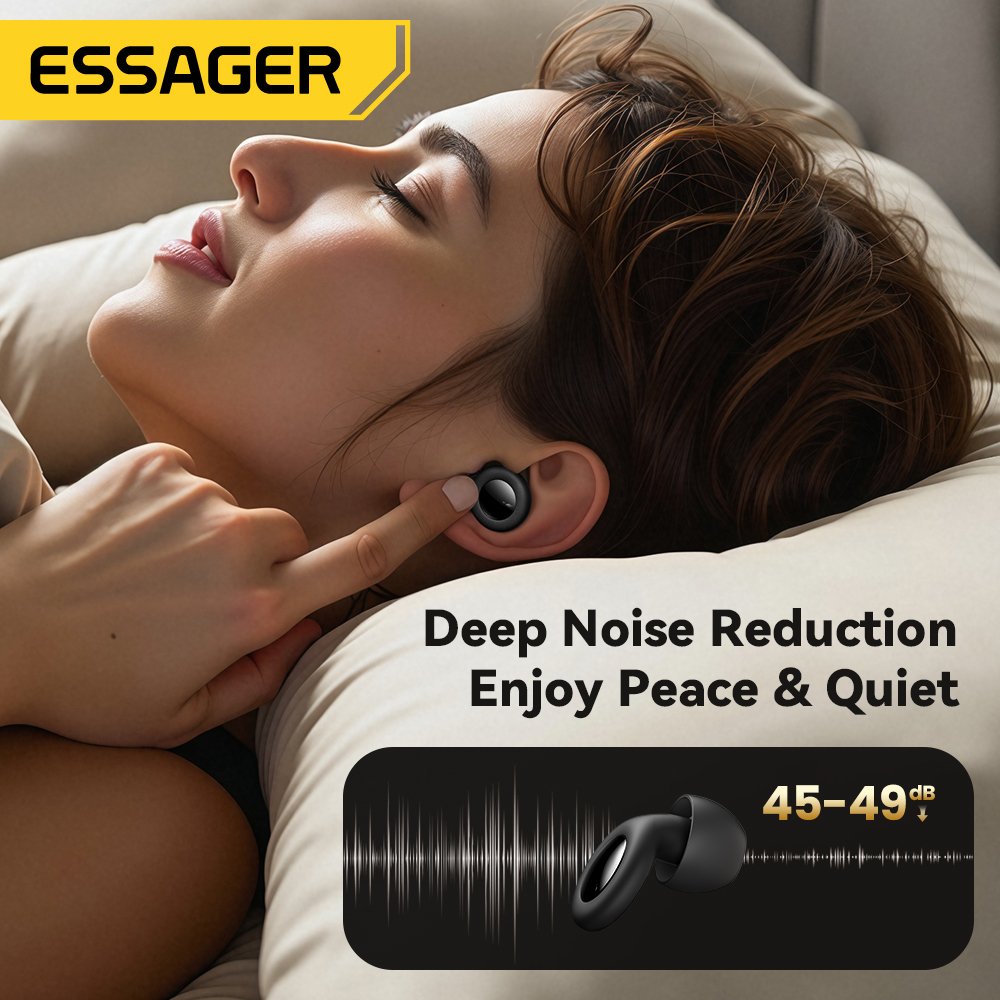 AliExpress ESSAGER Noise Cancelling Ear Plugs for Sleeping Soft Silicone Sleep Earplugs Noise Reduction Earbuds for Sleep Work Study Travel, view 3