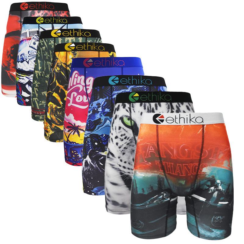 AliExpress ETHIKA 1Pcs Men Underwear Boxers Breathable Mesh Crotch Man Underpants Plus Size L-3XL Mens Panties Printed Men's Boxers Briefs