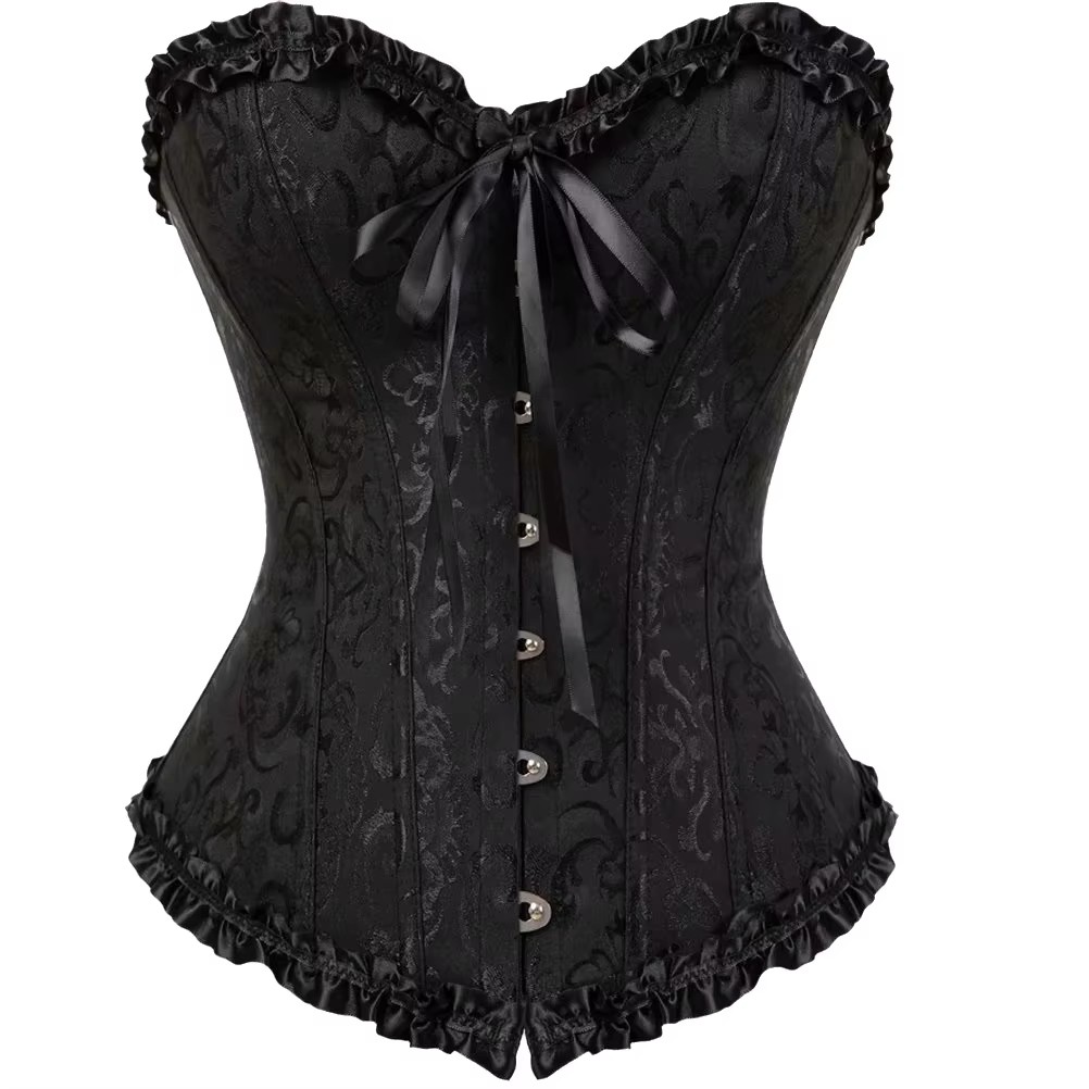 AliExpress European and American Court Style Corset Jacquard Lace Back Strap Adjustable Waist Molding Belly Supporting Bone Shapewear 8111