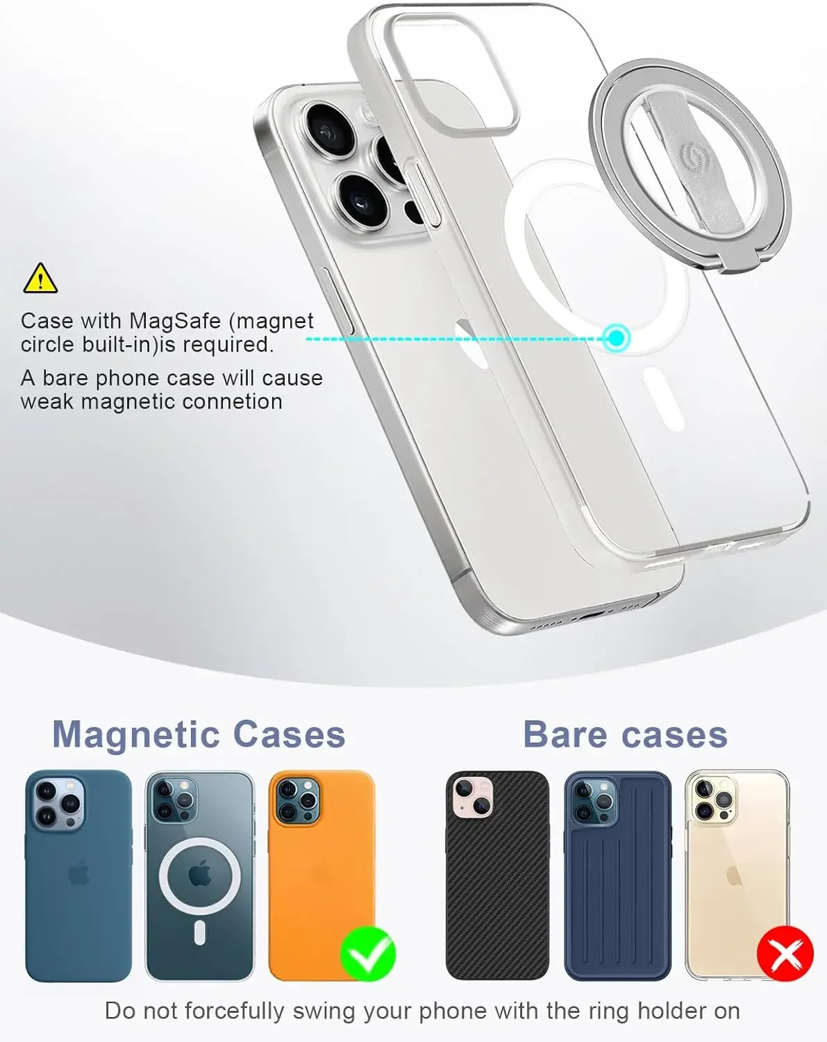 AliExpress EWA MagOne Magnetic Phone Ring Stand for MagSafe, view 4