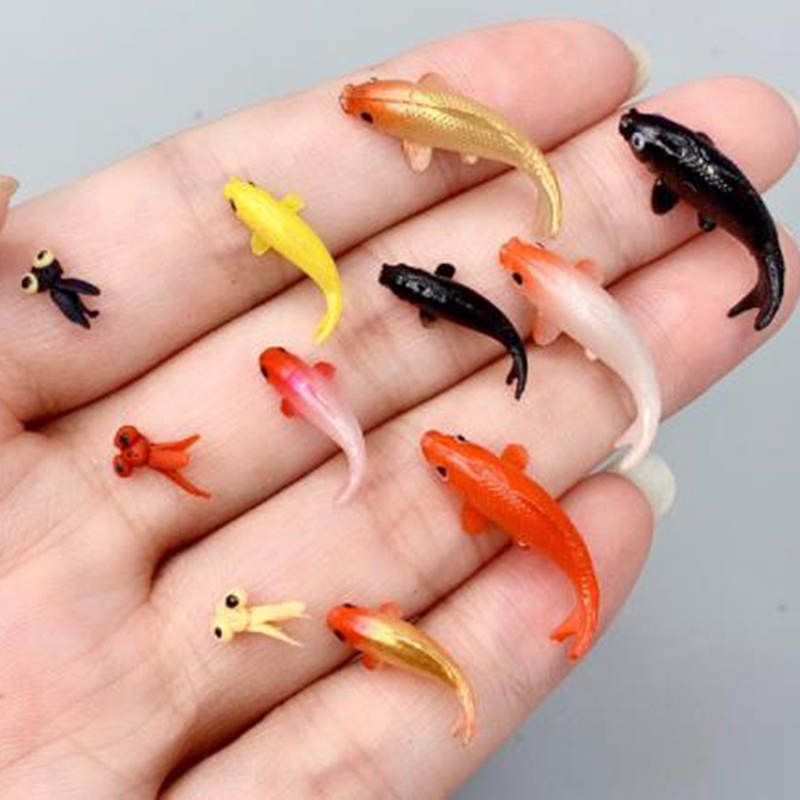 AliExpress Exquisite Miniature Koi Goldfish Sparkling Glass Charming Decoration and Creative DIY Decoration Dollhouse Home Decoration Toy