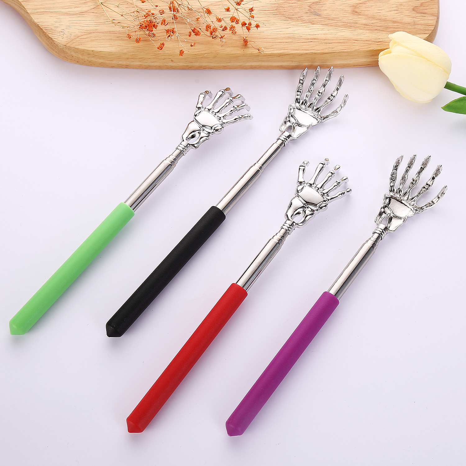 AliExpress Extendable Massage Claw Back Scratcher Stainless Steel Claw Back Scraper Extendable Telescopic Itch Stick Health Products Hackle, view 2