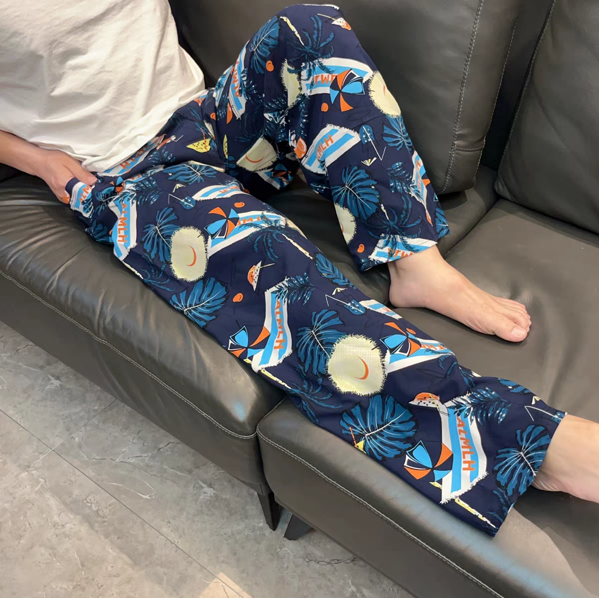 AliExpress Extra Large Size Stylish Pajama Pants for Men, Spring and Autumn, Plus Size, Oversized, Casual Long Pants, Thin Style, Home Wear Pants, view 2