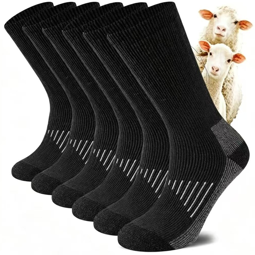 AliExpress Extra Thick Warm Merino Wool Socks for Men and Women, Wool-Lined Winter Hiking Warm Boot Work Socks, 3 Pairs in a Pack