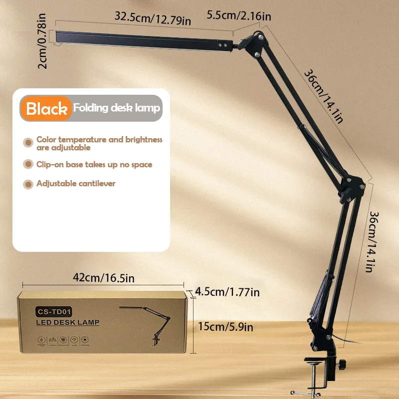 AliExpress Folding Metal LED Desk Lamp with Dimming, view 2