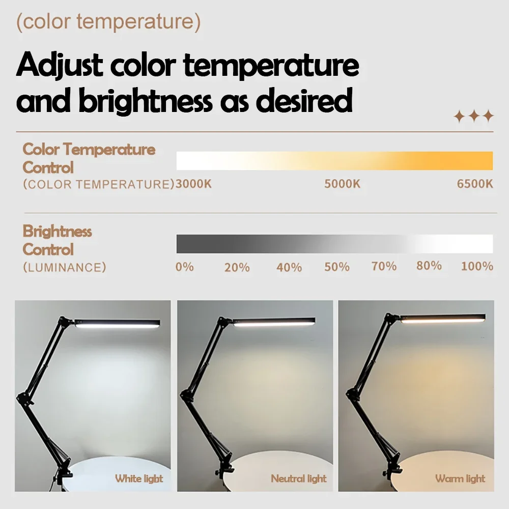 AliExpress Folding Metal LED Desk Lamp with Dimming, view 3