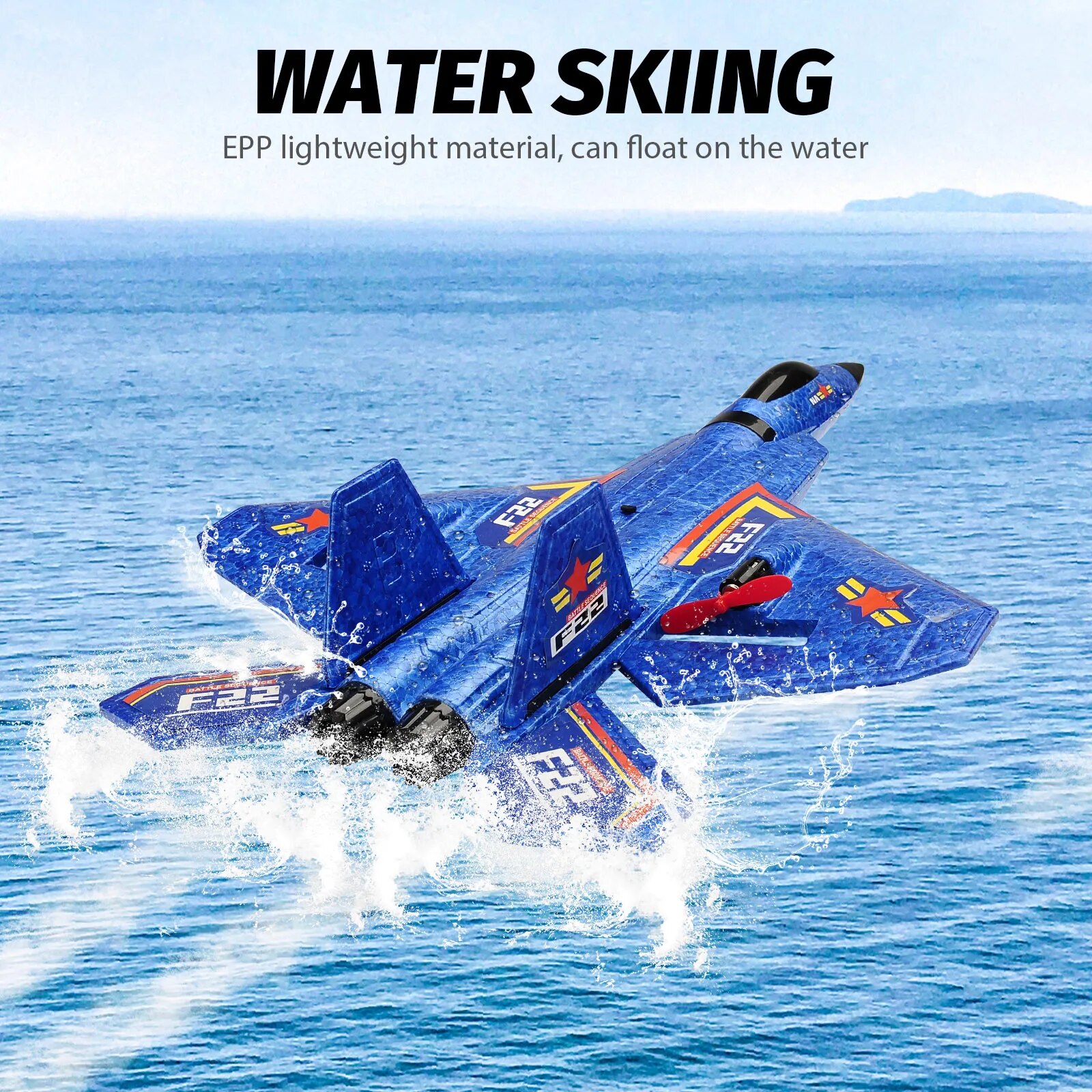 AliExpress F22 Raptor RC Plane 2.4G 2CH Remote Control Flying Glider With LED Lights EPP Foam Airplane Toys For Children Gifts, view 3