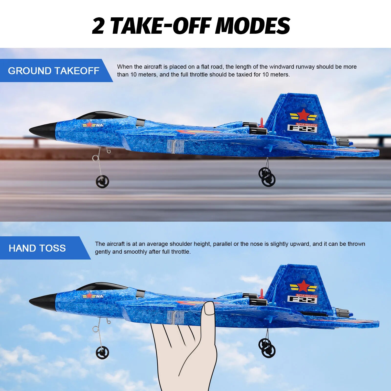 AliExpress F22 Raptor RC Plane 2.4G 2CH Remote Control Flying Glider With LED Lights EPP Foam Airplane Toys For Children Gifts, view 5