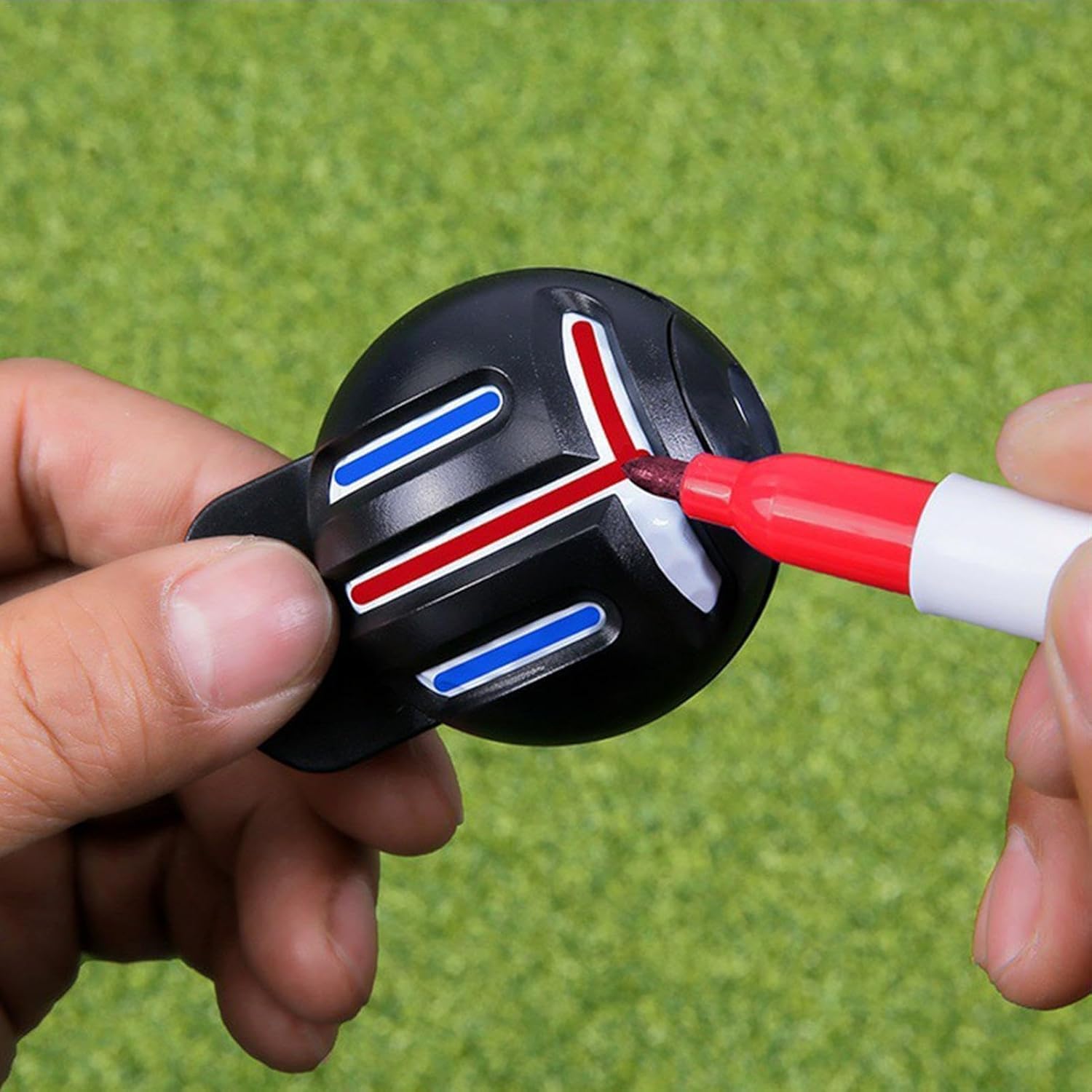 AliExpress Fade-Resistant Golf Ball Liner, Advanced Design Ball Marking Tool | 1 Alignment Tool with 2 Golf Ball Stamp Markers, Golf Ball, view 4