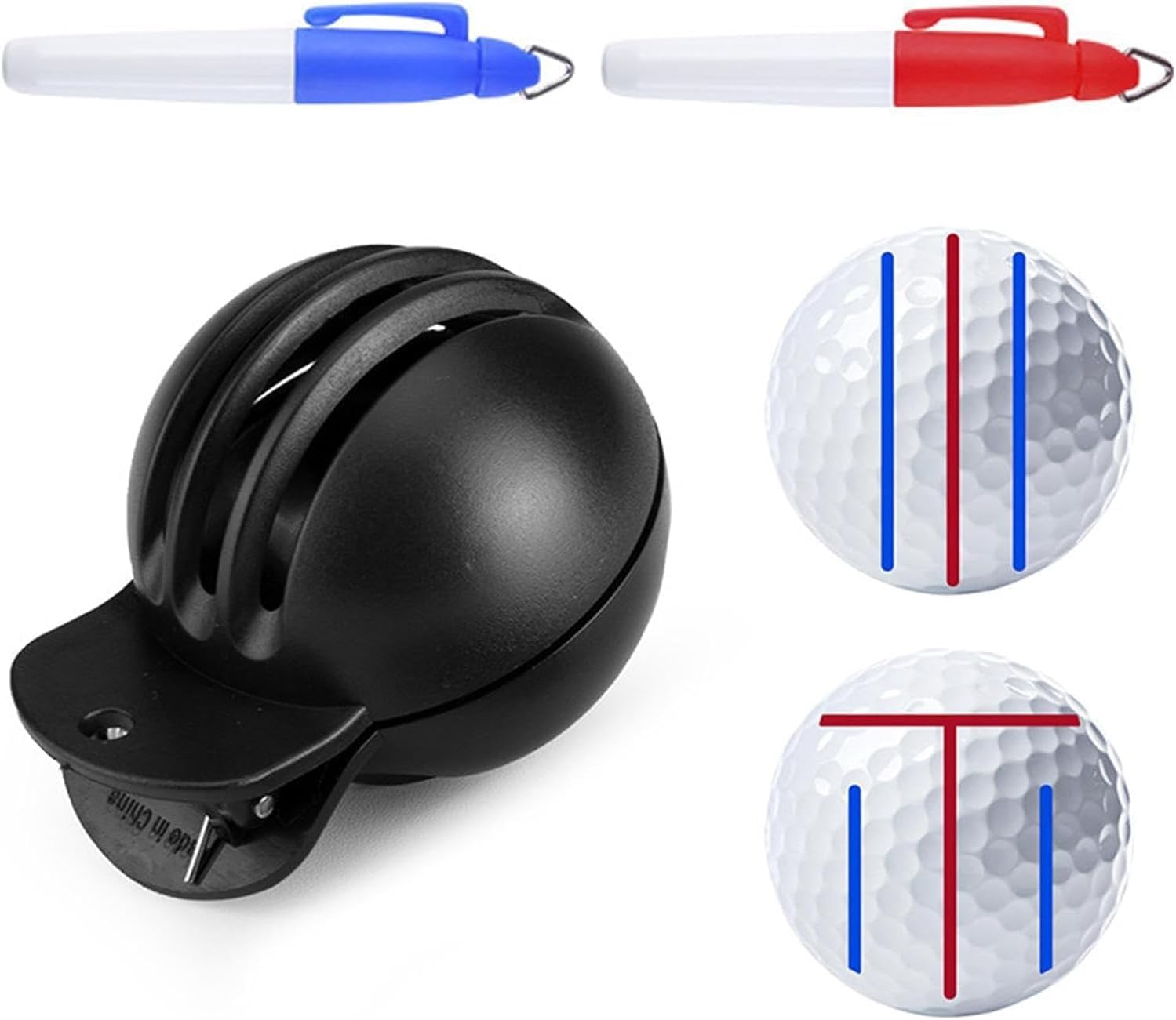 AliExpress Fade-Resistant Golf Ball Liner, Advanced Design Ball Marking Tool | 1 Alignment Tool with 2 Golf Ball Stamp Markers, Golf Ball