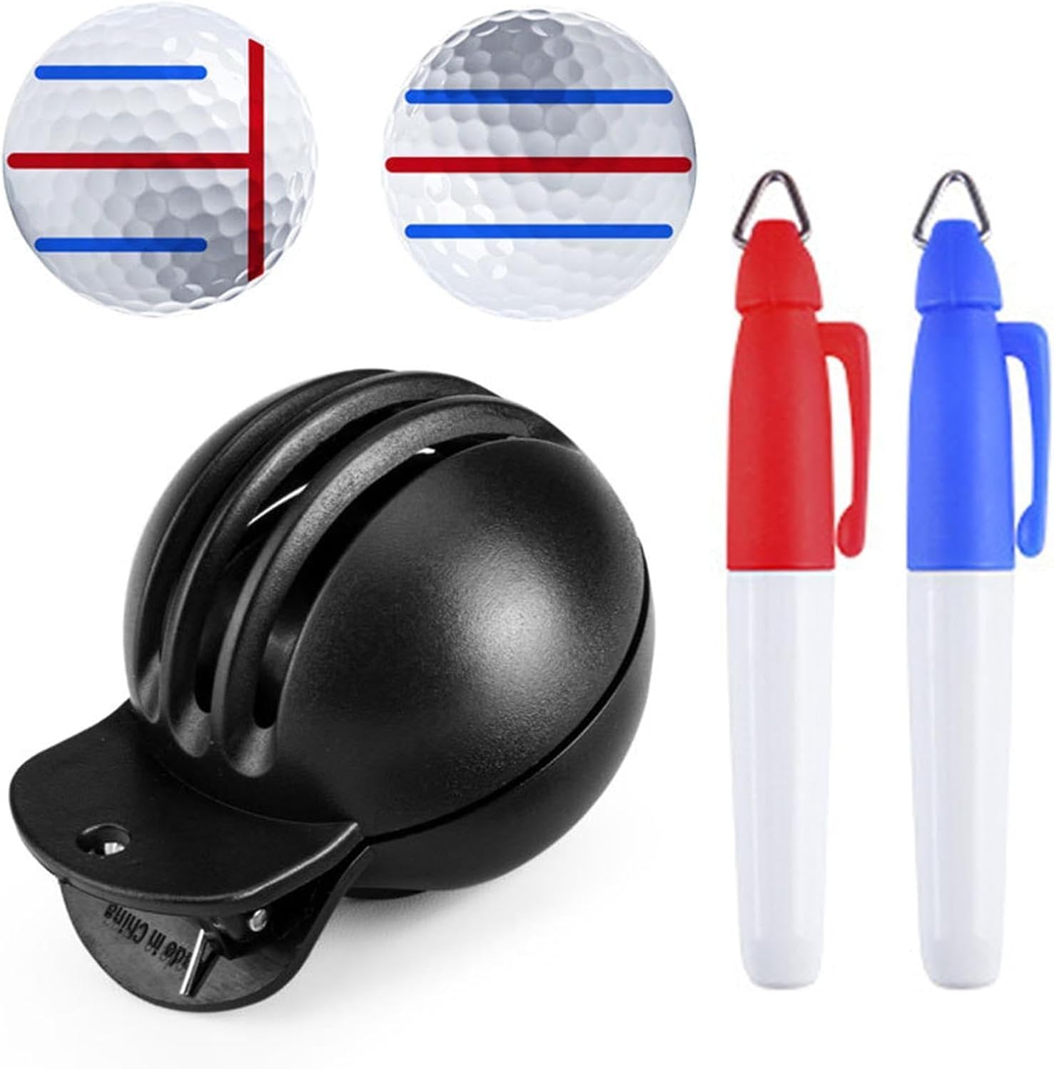 AliExpress Fade-Resistant Golf Ball Liner, Advanced Design Ball Marking Tool | 1 Alignment Tool with 2 Golf Ball Stamp Markers, Golf Ball, view 3