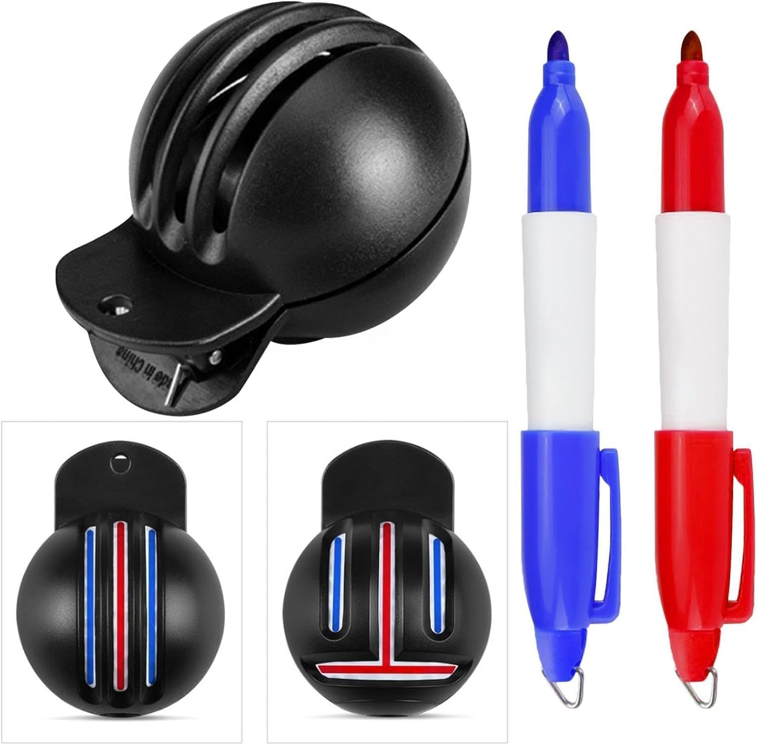 AliExpress Fade-Resistant Golf Ball Liner, Advanced Design Ball Marking Tool | 1 Alignment Tool with 2 Golf Ball Stamp Markers, Golf Ball, view 6