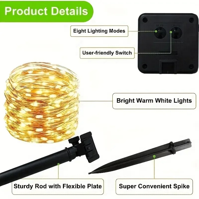 AliExpress Solar Fairy String Lights with 8 Modes, view 6