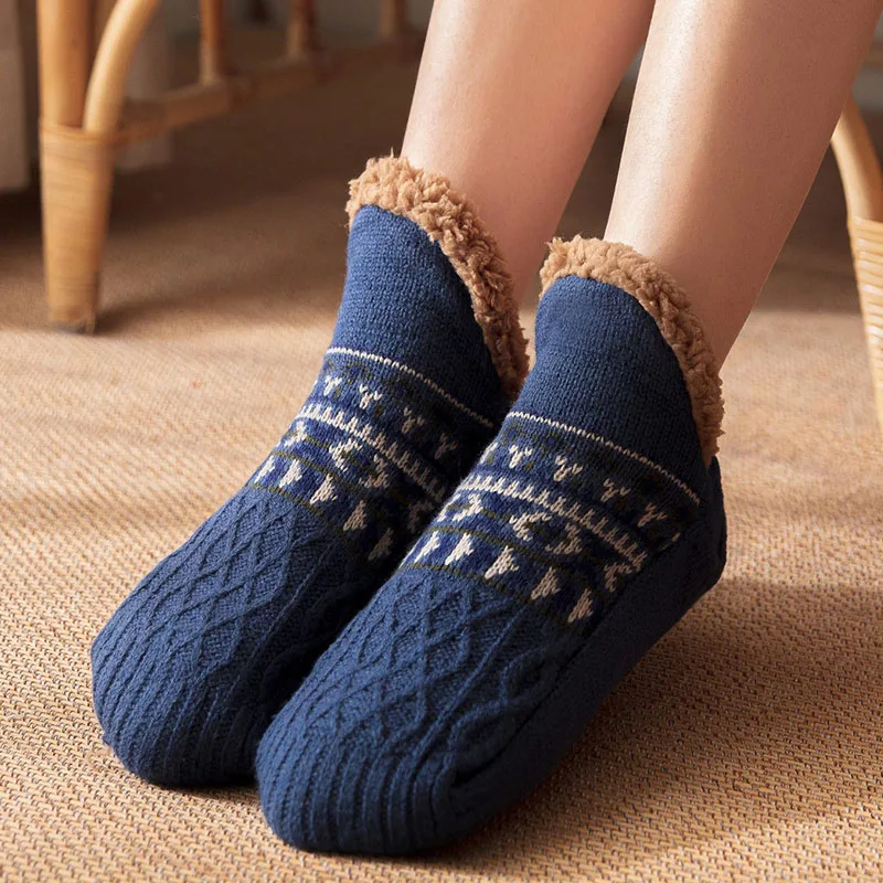 AliExpress Fall and Winter Floor Socks Home Warm Women Men Socks Snow Socks Sleep Carpet Socks Slippers Socks Men Non-slip Yoga Socks 2024, view 4