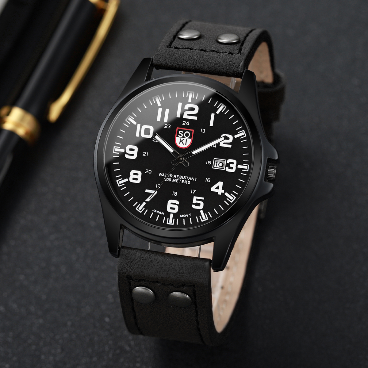 AliExpress Men's Arabic-Dial Quartz Calendar Watch, view 5